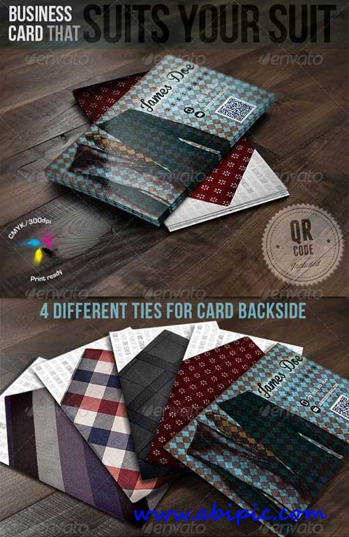 دانلود طرح لایه باز با طرح کت و شلوار Business Card That Suits Your Suit