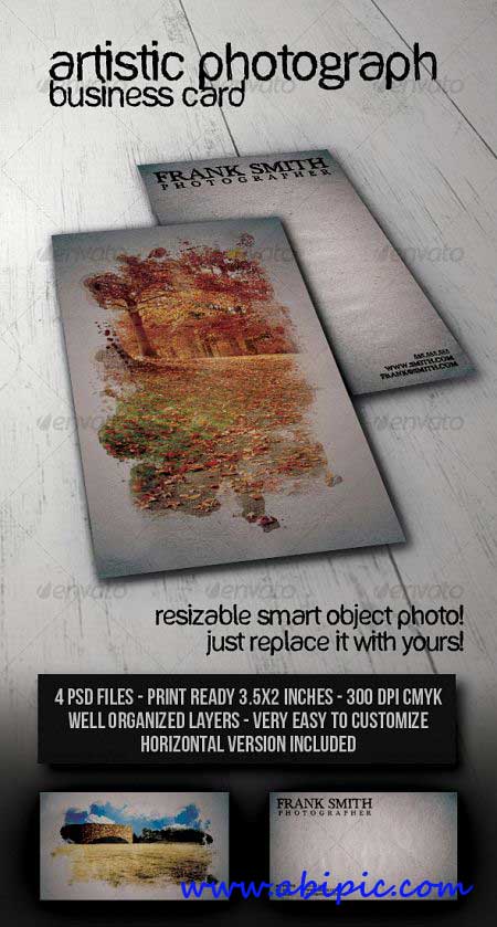 دانلود طرح لایه باز کارت ویزیت هنری Artistic Photograph Business Card