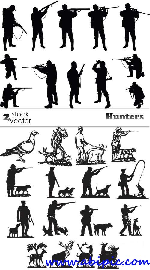 دانلود وکتور سیاه شکار و شکارچی Vectors - Hunters