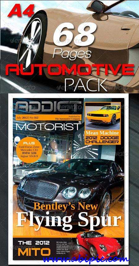 دانلود 3 طرح ایندیزاین مجله ماشین GraphicRiver 68 Pages Automotive Magazine