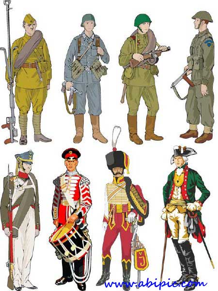 دانلود 350 طرح وکتور سرباز و افسر Soldiers and officers vector stock
