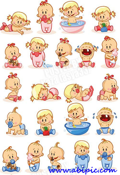 دانلود طرح وکتور کودکان و نوزادان Baby vectorض