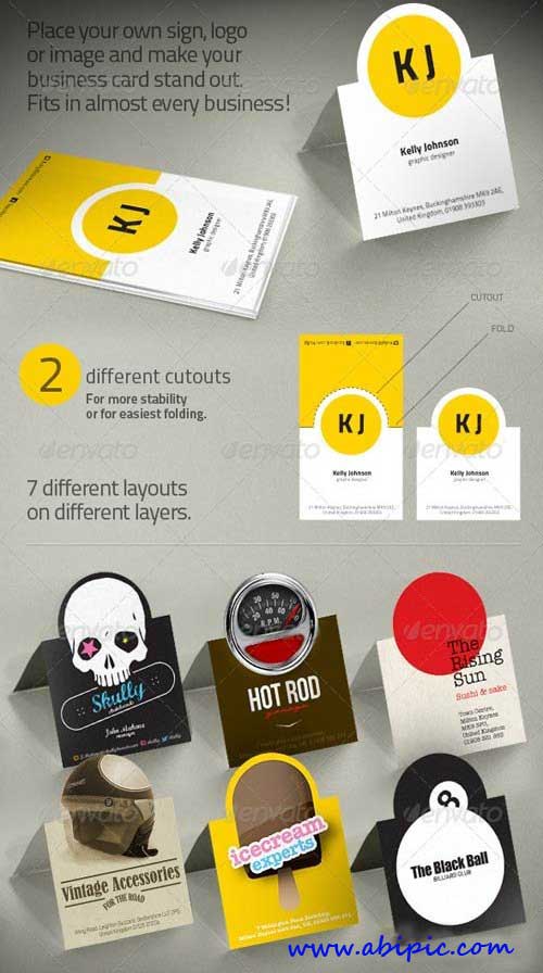 دانلود طرح وکتور کارت ویزیت تاشو Folding Business Card