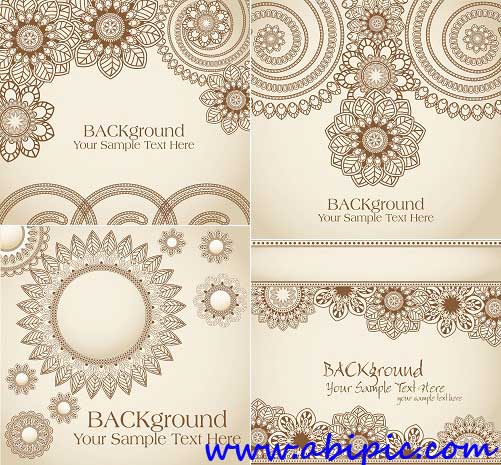 دانلود وکتور بک گراندها و نقش و نگارهای سنتی Vintage ethnic backgrounds vector