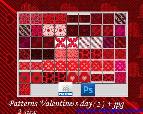 دانلود پترن های رمانتیک و عاشقانه فتوشاپ Valentine Day Photoshop Patterns