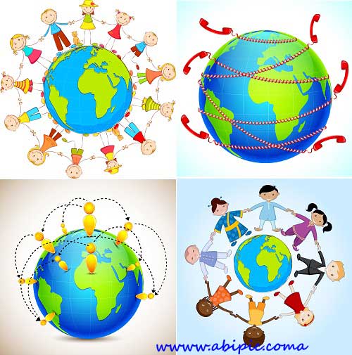 دانلود وکتور مردم و زمین Earth & people Vectors