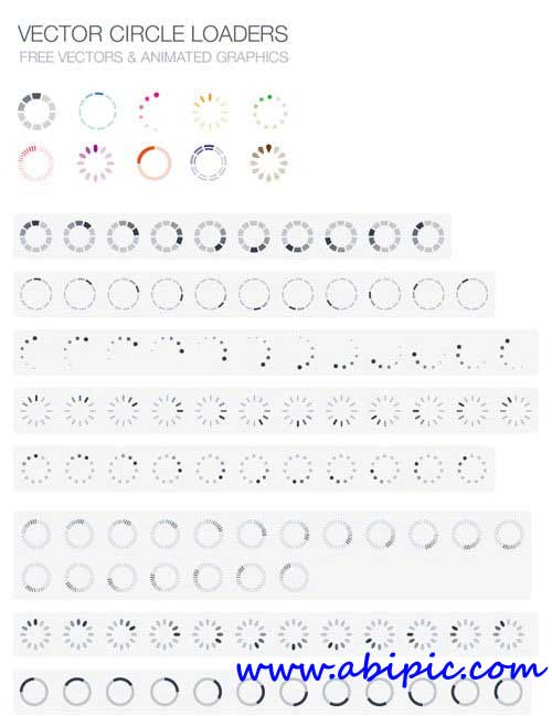 دانلود طرح های مختلف و زیبا برای بارگذاری Vector Circle Loaders