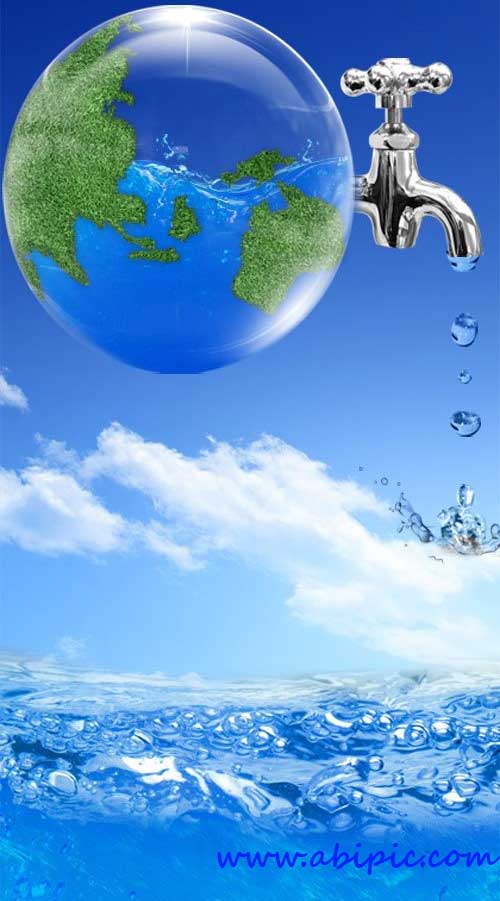 دانلود طرح لایه باز صرفه جویی در مصرف آب PSD Source - Do Not Waste Water