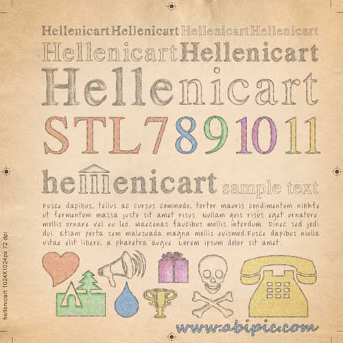 دانلود استایل مدادی و رنگ مومی فتوشاپ Hellenicart PENCIL & CRAYON Style