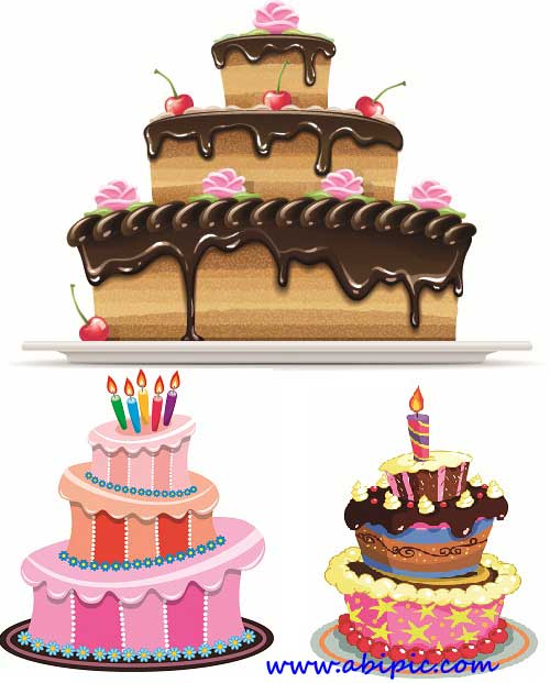 دانلود وکتور کیک تولد Birthday cake vector