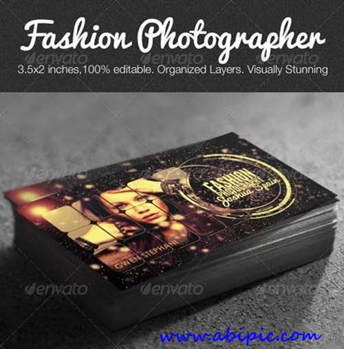 دانلود طرح لایه باز کارت ویزیت عکاس مدل Fashion Photographer Business Card