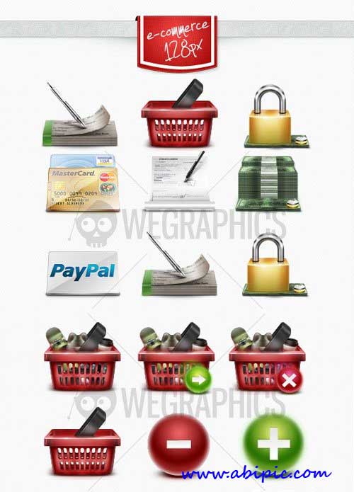 دانلود مجموعه آیکون های تجاری فروشگاهی E-commerce icons