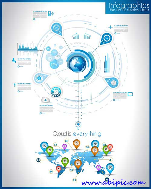 دانلود وکتور عناصر طراحی اینفوگرافیک Infographic design element in vector