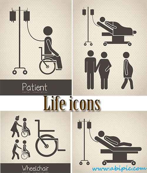 دانلود وکتور آیکون بیمارستان و سلامت Life icons