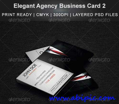 دانلود طرح لایه باز با طرح کت شماره 2 Elegant Agency Business Card