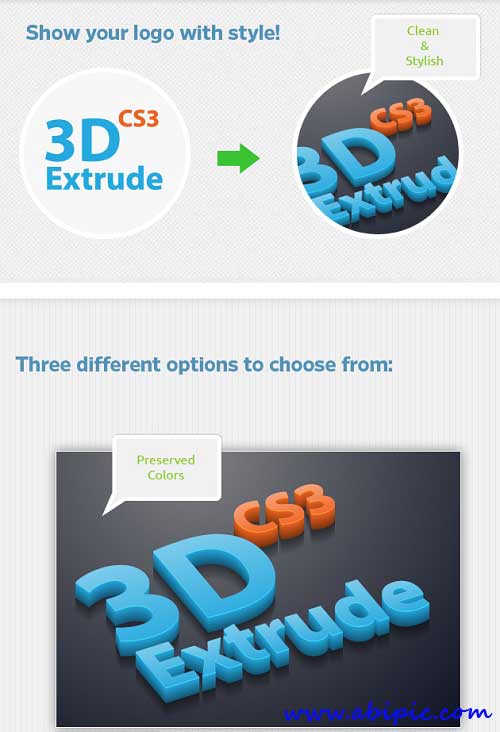 دانلود اکشن ایلوستریتور ساخت افکت ۳ بعدی 3D Extruder Vector Action