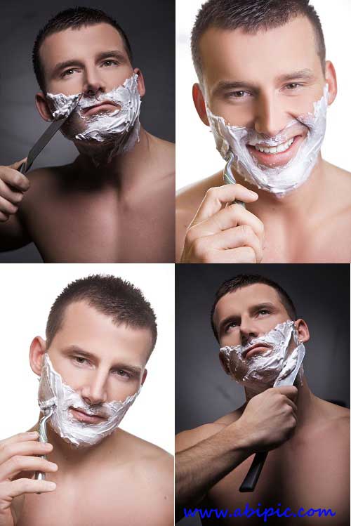 عکس استوک مردان در حال اصلاح صورت Stock Photos - Shaving Man