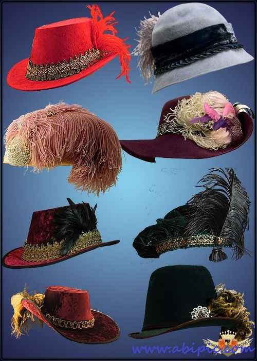 دانلود طرح کلاه با پر Hats with feathers