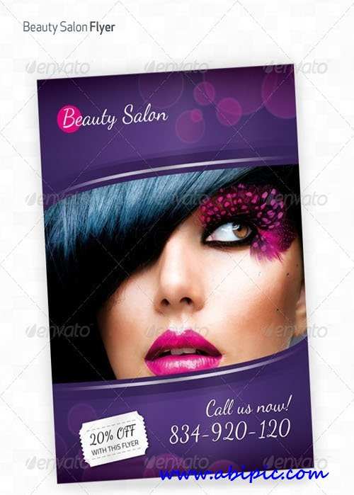 طرح لایه باز پوستر تبلیغاتی سالن زیبایی و آرایشگاه beauty salon flyer