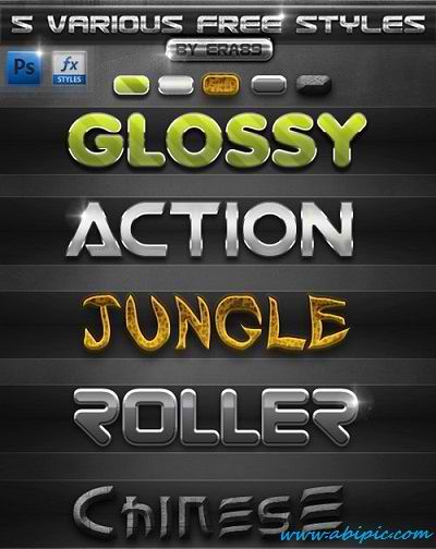 دانلود مجموعه ۵ استایل فتوشاپ Photoshop Styles Pack