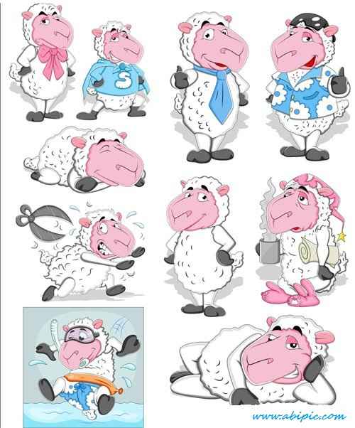 دانلود وکتور بامزه از گوسفند Sheep Vectors