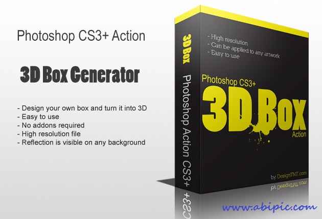 دانلود اکشن ساخته جعبه های بسته بندی 3 بعدی PS 3D Box Action
