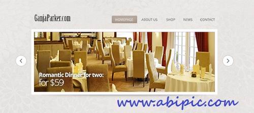 طرح لایه باز اسلادر سایت با منو PSD Web Design - Slider With Menu