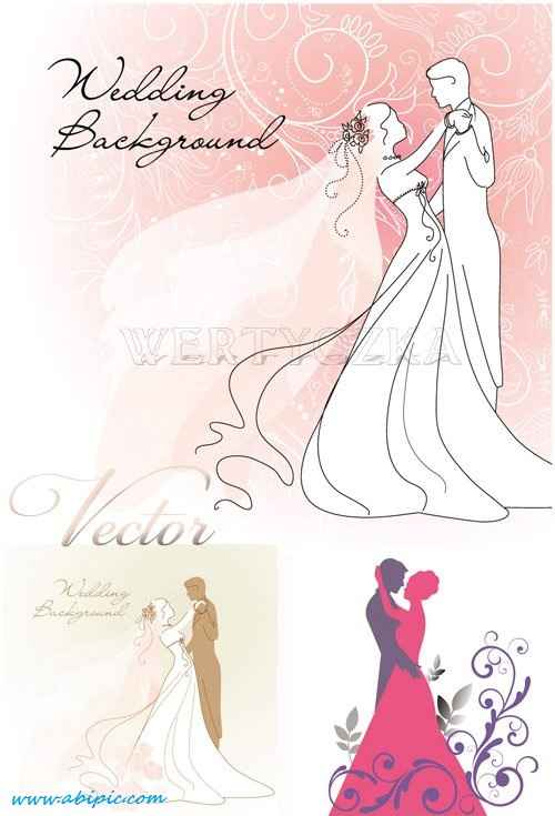 دانلود وکتور بک گراند عروسی Wedding backgrounds vector clipart