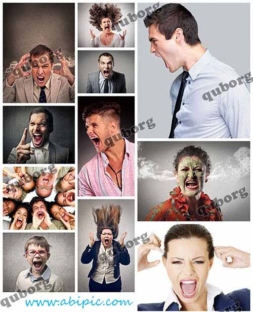 دانلود تصاویر استوک مردم در حال فریاد زدن Stock Photos Screaming People