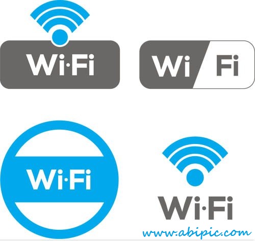 دانلود وکتور لیبل وایرلس Vectors Wi-Fi Zone Labels