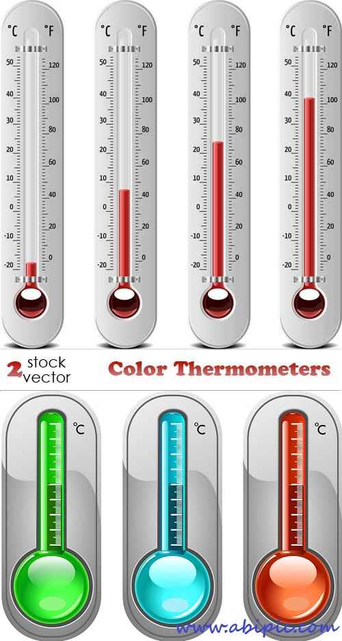 دانلود وکتور دماسنج Vectors - Color Thermometers