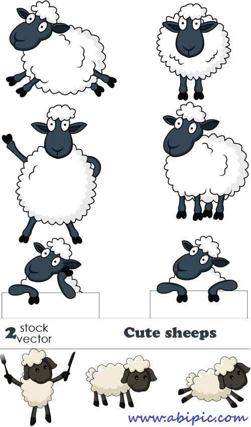 دانلود وکتور گوسفند Vectors Cute sheeps