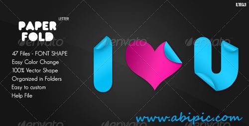 دانلود افکت متن تاخوردگی Paper Fold Letter Custom Shape