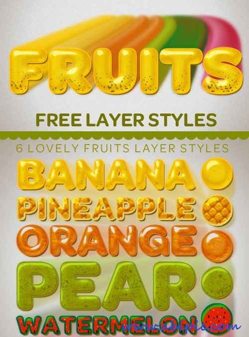 دانلود استایل فتوشاپ میوه ها Fruit Styles for Photoshop