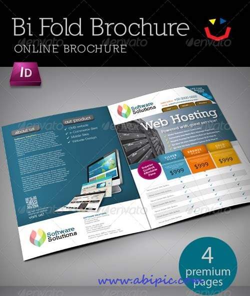 دانلود بروشور 2 لت ایندیزاین GraphicRiver A4 Bi fold Internet Brochure