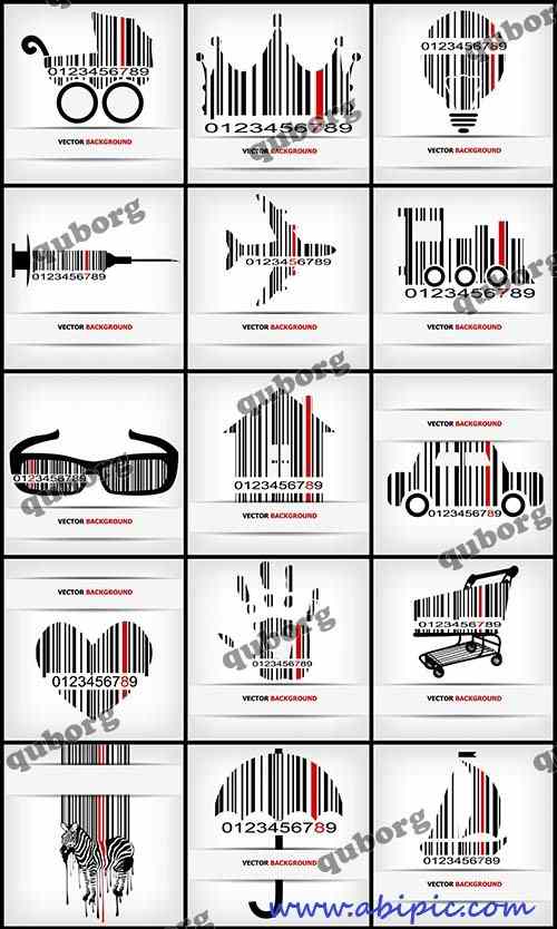دانلود وکتور بارکد های خلاقانه Stock Vector Creative Barcode