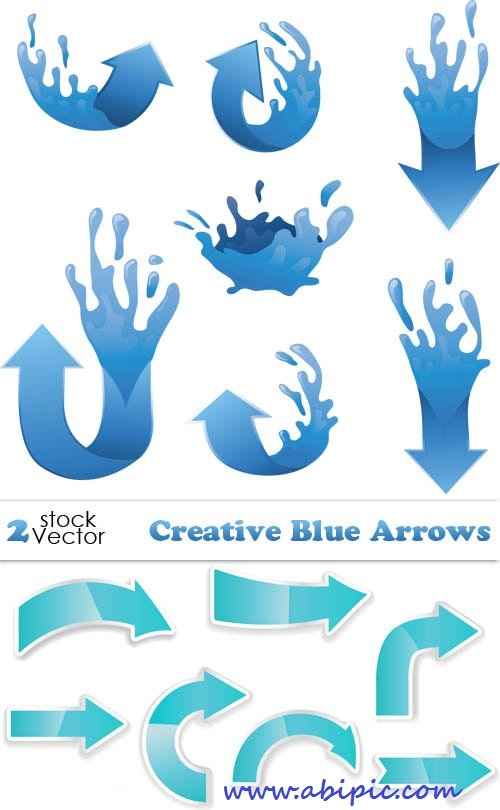 دانلود وکتور پیکان و فلش شماره 3 Vectors - Creative Blue Arrows
