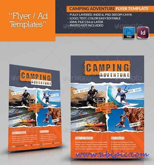 دانلود طرح آماده کمپین های ورزشی Camping Adventure Flyer Template
