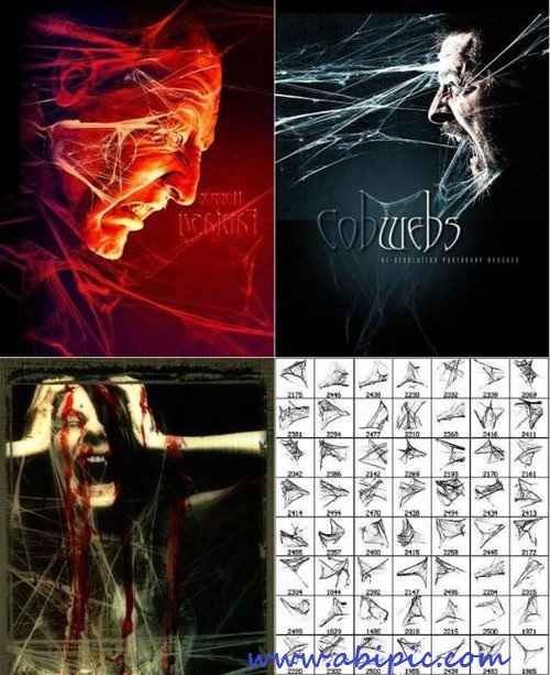 دانلود براش تار عنکبوت شماره 2 Brushes for Photoshop - Cobwebs