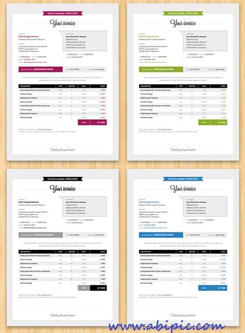 دانلود وکتور فاکتور فروش شماره 4 Professional Invoice