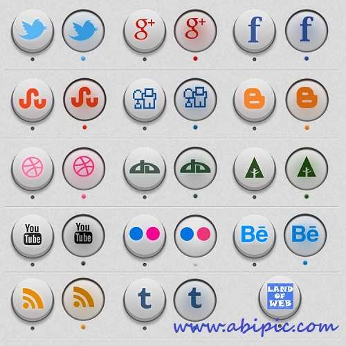 دانلود آیکون 3 بعدی شبکه های اجتماعی 3D Social Icons with