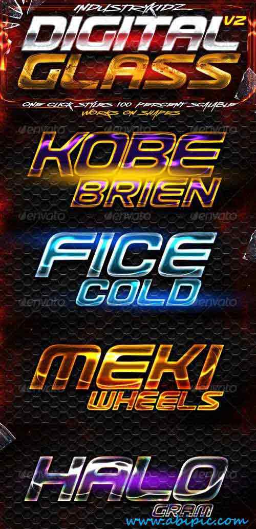 دانلود استایل شیشه ای فتوشاپ Digital Glass Photoshop