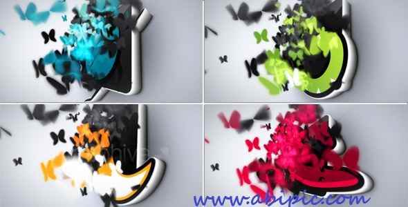 دانلود افترافکت نمایش لوگو با پروانه Butterflies Logo Reveal After Effects
