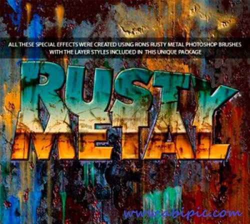 دانلود براش و استایل فتوشاپ فلز زنگ زده Brushes for Photoshop Rusty Metal