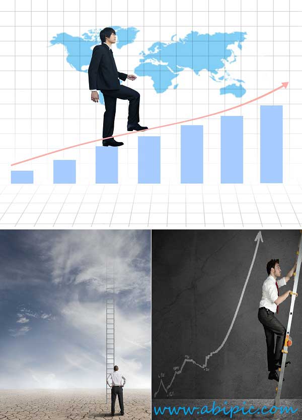 دانلود تصاویر استوک پله و نردبان ترقی و پیشرفت سری 2 Stock Photos - Businessman Stepping Up