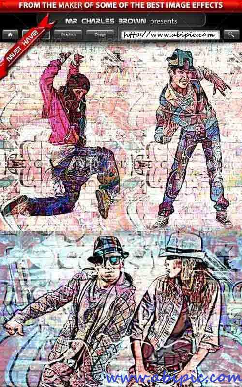 دانلود اکشن زیبای فتوشاپ برای ساخت تصاویر هنری گرافیتی (نقاشی خیابانی)