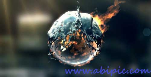 دانلود طرح آماده افترافکت آب و آتش Fire Water Logo After Effects