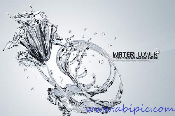 دانلود سورس لایه باز آب به شکل گل برای فتوشاپ Sources PSD Water Flower