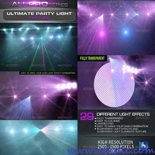 دانلود طرح لایه باز افکت های نور شماره 14 Ultimate Party Light Effects