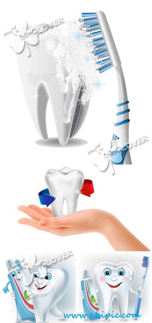 دانلود وکتور مراقبت از دندان Taking care of teeth concept
